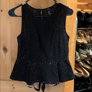 Lace peplum top